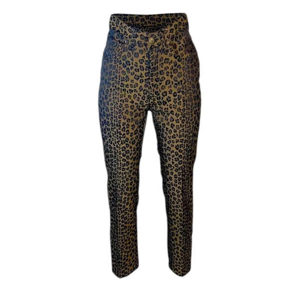 Fendi Denim - VTG 90s FENDI Zucca Leopard High Waist Straight Crop Jeans Pants ASO Bella Hadid